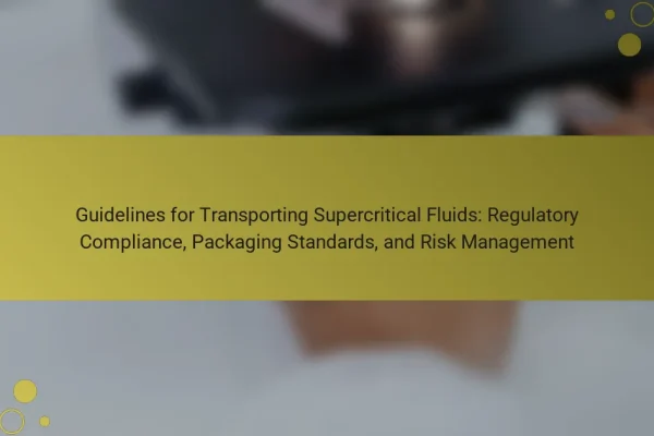 Guidelines for Transporting Supercritical Fluids: Regulatory Compliance, Packaging Standards, and Risk Management