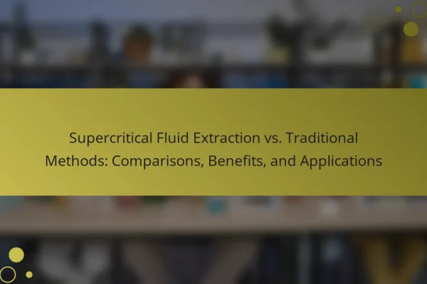 Supercritical Fluid Extraction vs. Traditional Methods: Comparisons, Benefits, and Applications