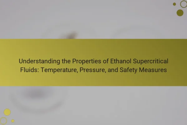 Understanding the Properties of Ethanol Supercritical Fluids: Temperature, Pressure, and Safety Measures