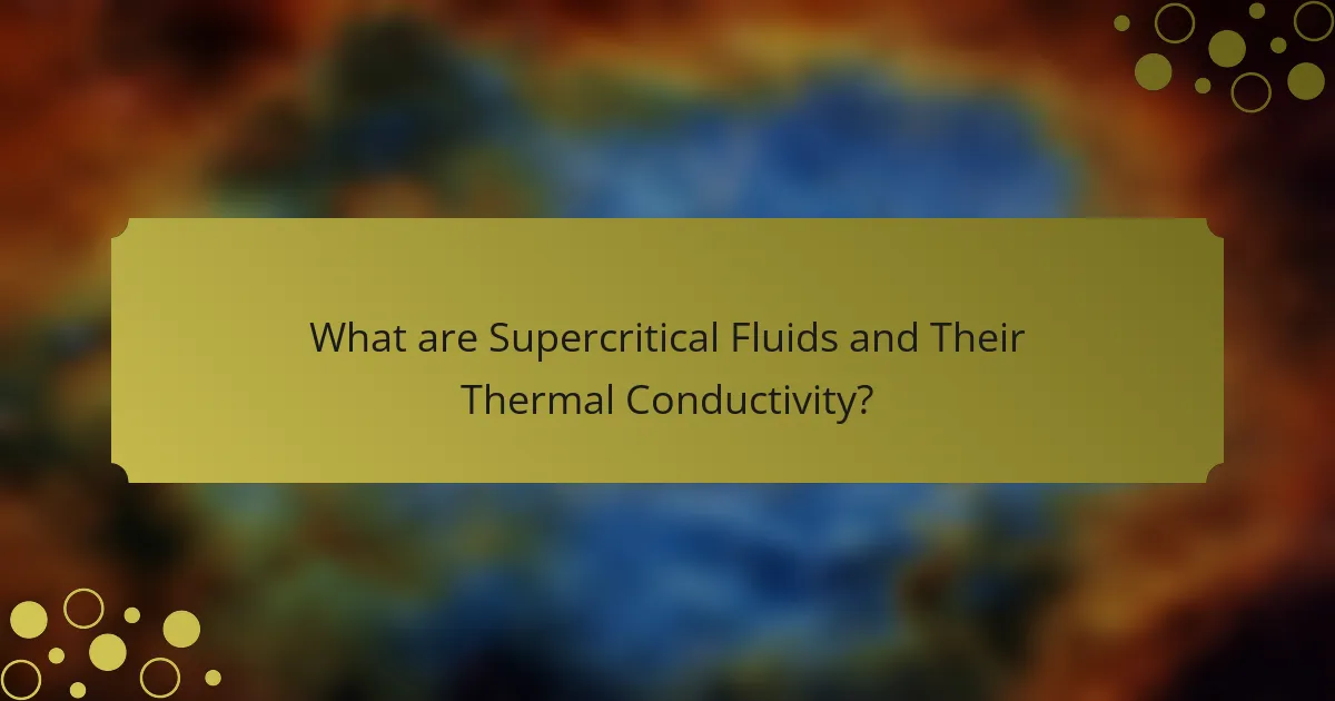 What are Supercritical Fluids and Their Thermal Conductivity?