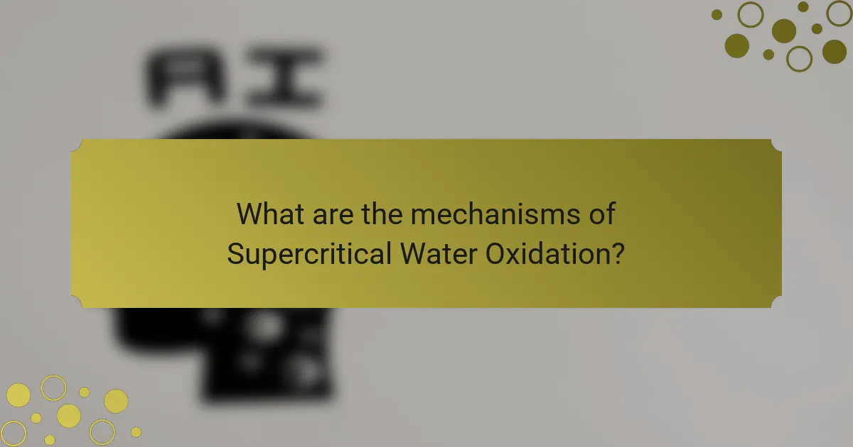What are the mechanisms of Supercritical Water Oxidation?