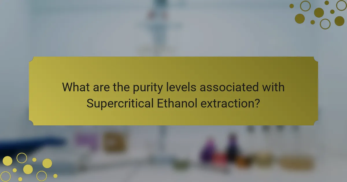 What are the purity levels associated with Supercritical Ethanol extraction?
