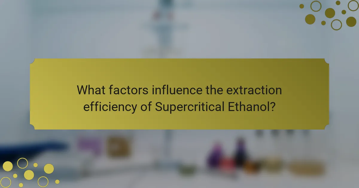 What factors influence the extraction efficiency of Supercritical Ethanol?