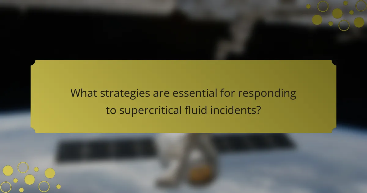 What strategies are essential for responding to supercritical fluid incidents?